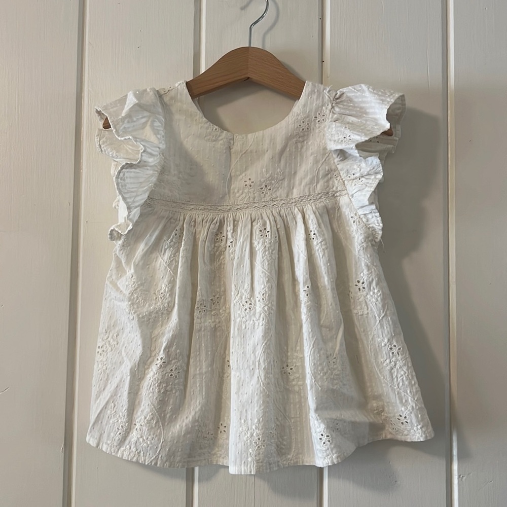Zara white eyelet tunic top new with tags 2-3